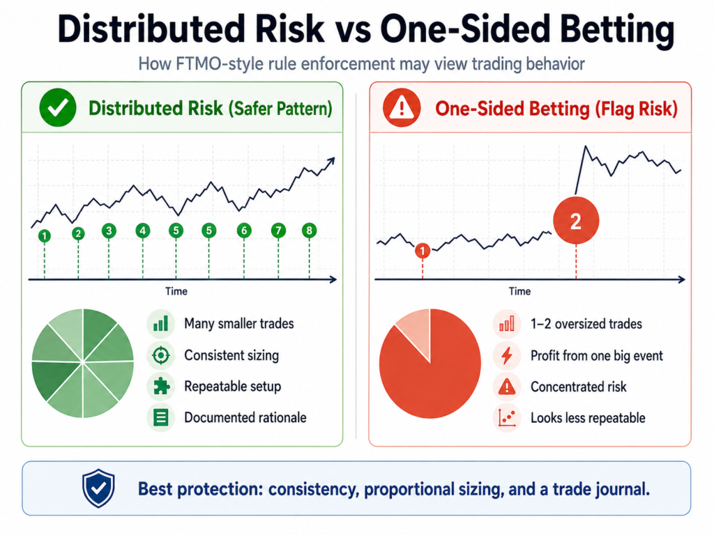 difference from distributed risk and one sided betting strategy