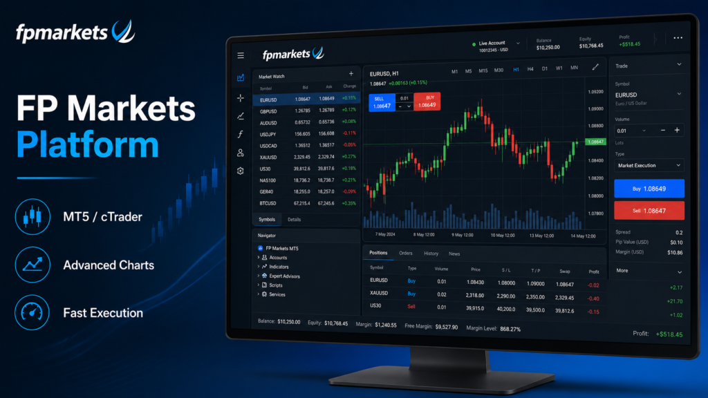 FP Markets Review 2026: Low-Cost Broker or Hidden Trade-Offs? fp markets review trading platform interface featuring charts