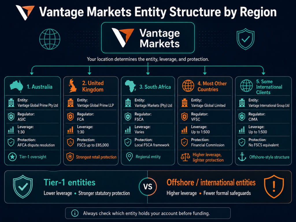 vantage markets review organizational structure of vantage markets entities by geographic region